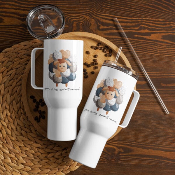 yarn is my spirit animal - Travel mug with a handle
