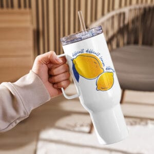Difficult Lemon - Travel mug with a handle