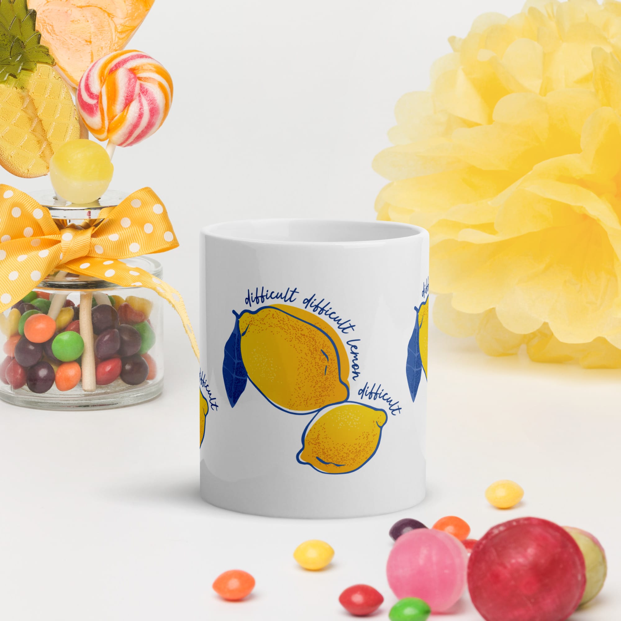 Difficult Lemon - White glossy mug - Image 4