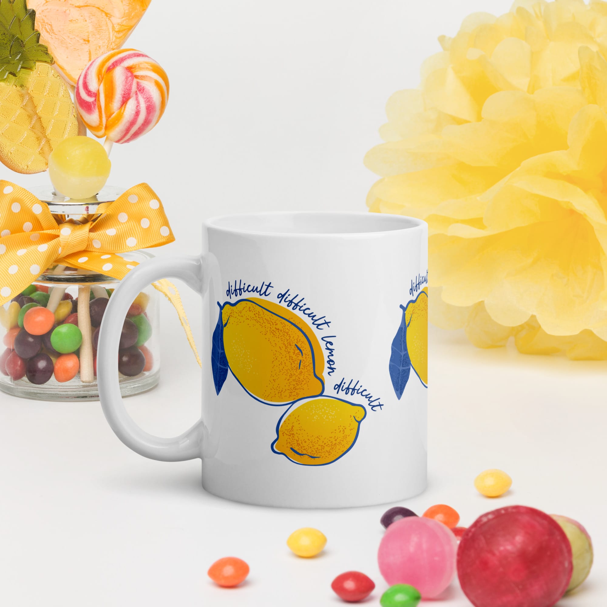Difficult Lemon - White glossy mug - Image 2