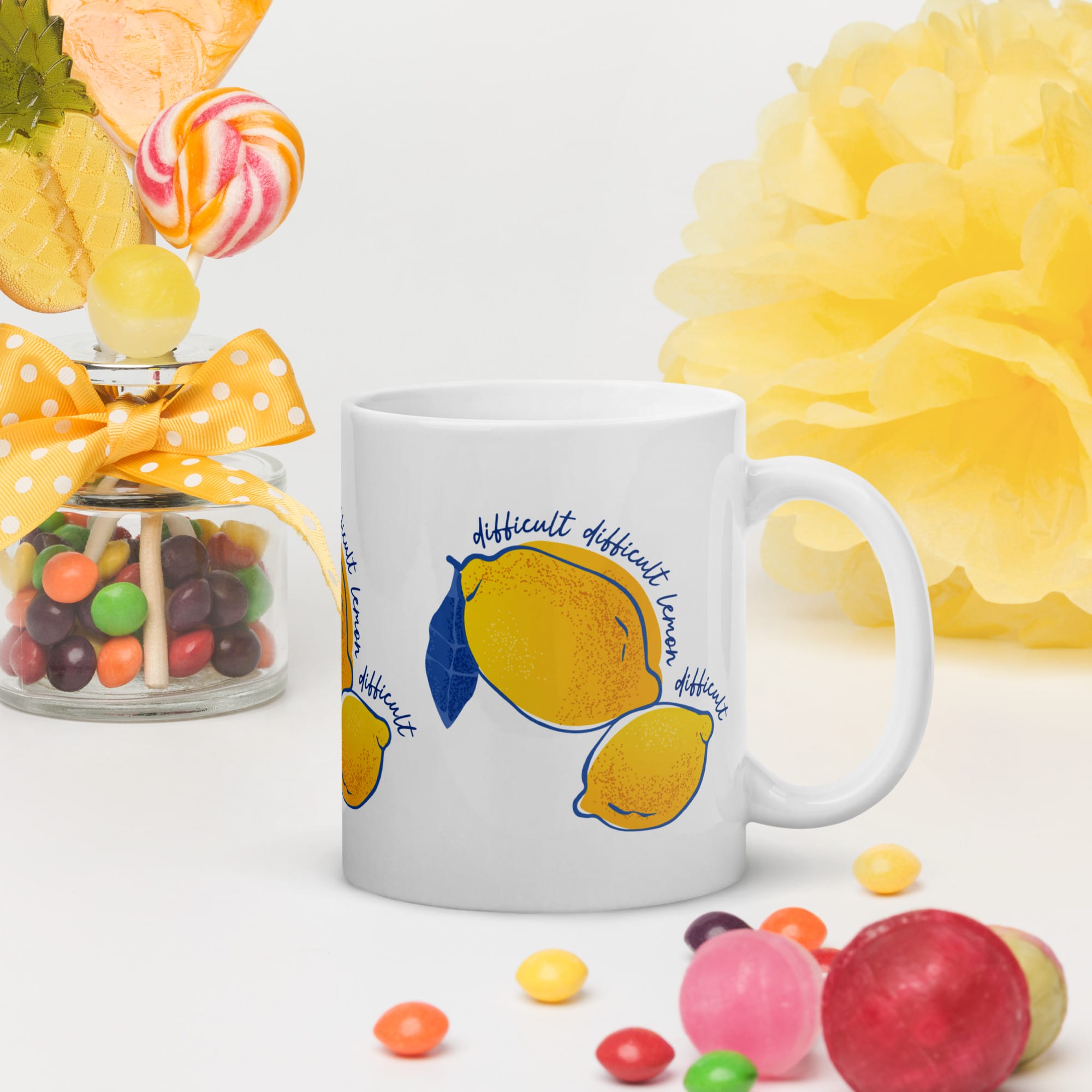 Difficult Lemon - White glossy mug - Image 3