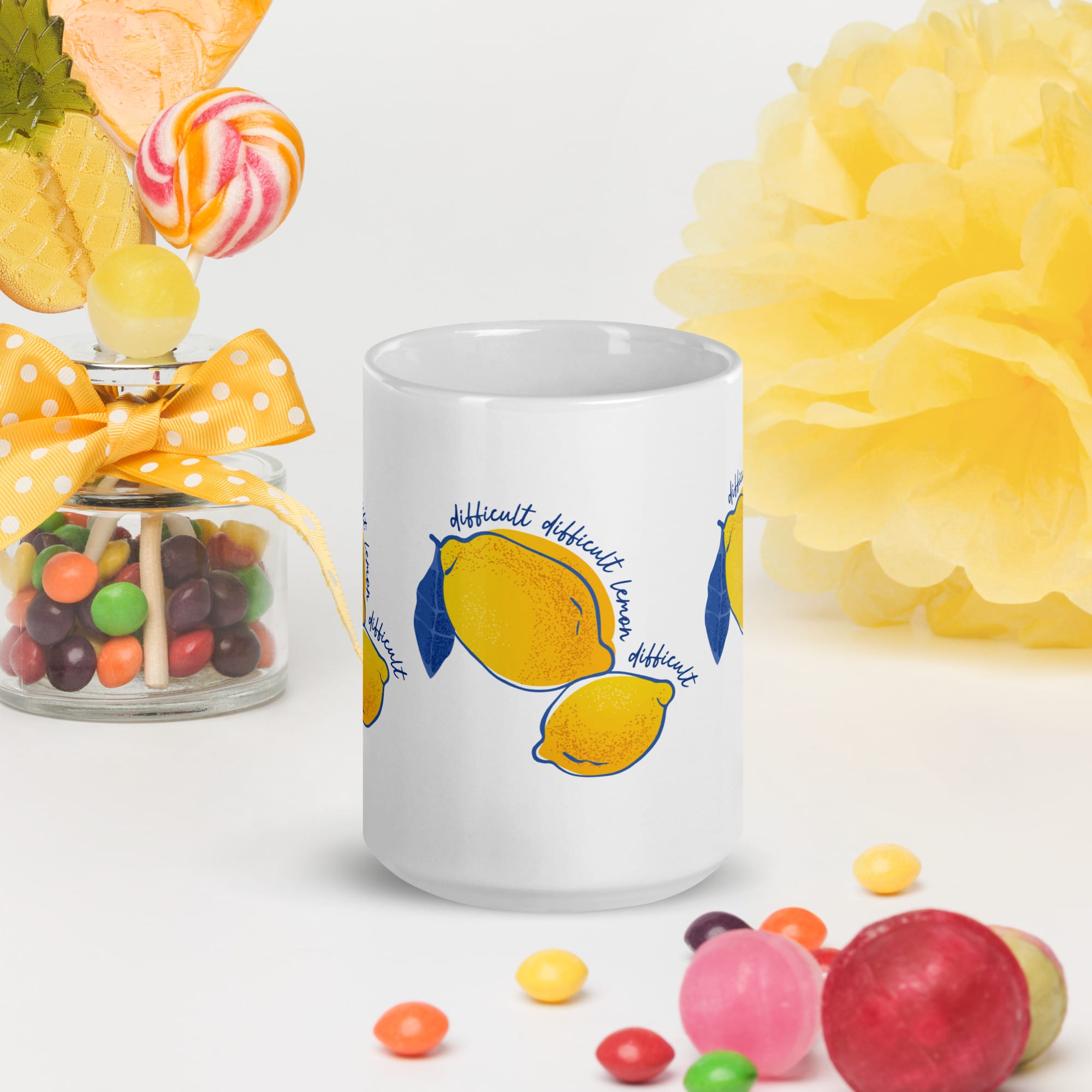 Difficult Lemon - White glossy mug - Image 7