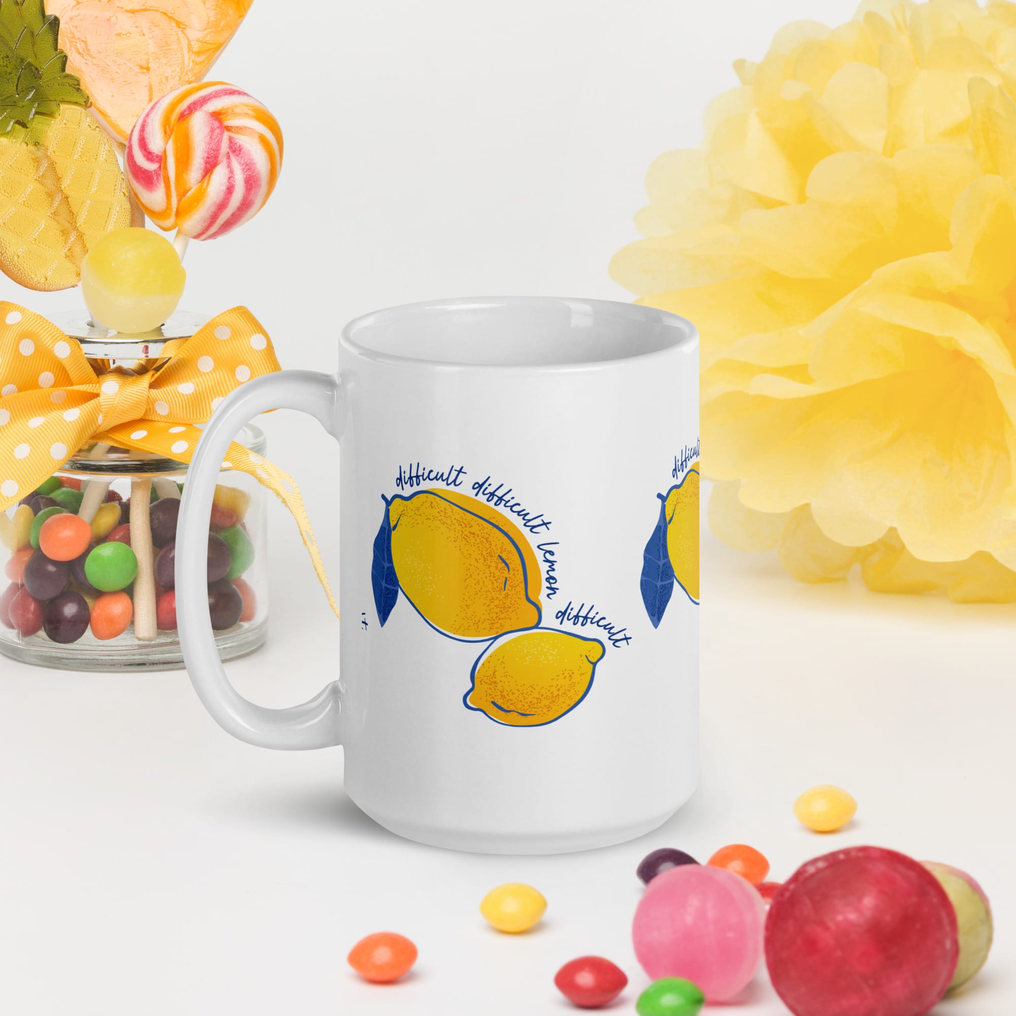 Difficult Lemon - White glossy mug - Image 5
