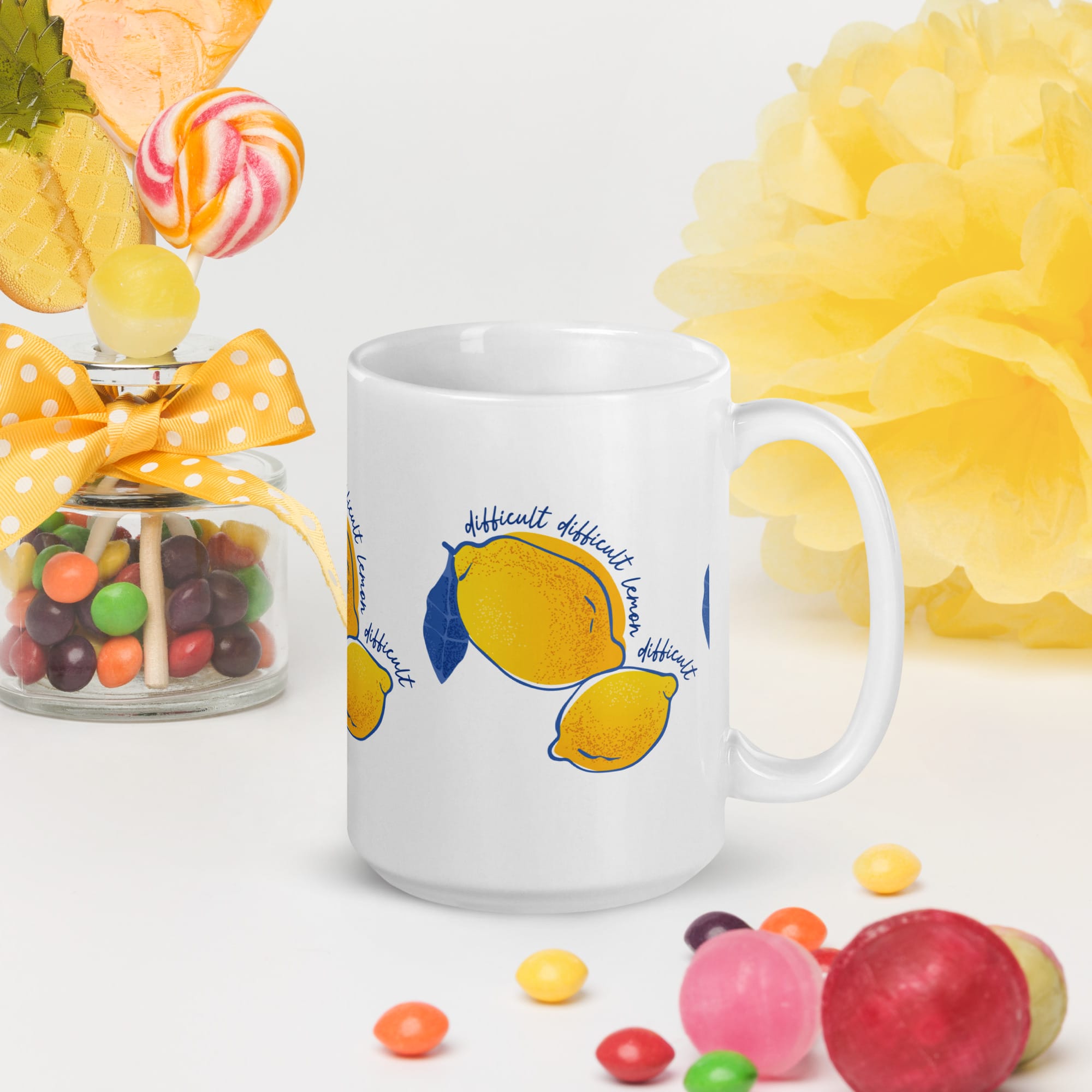 Difficult Lemon - White glossy mug - Image 6