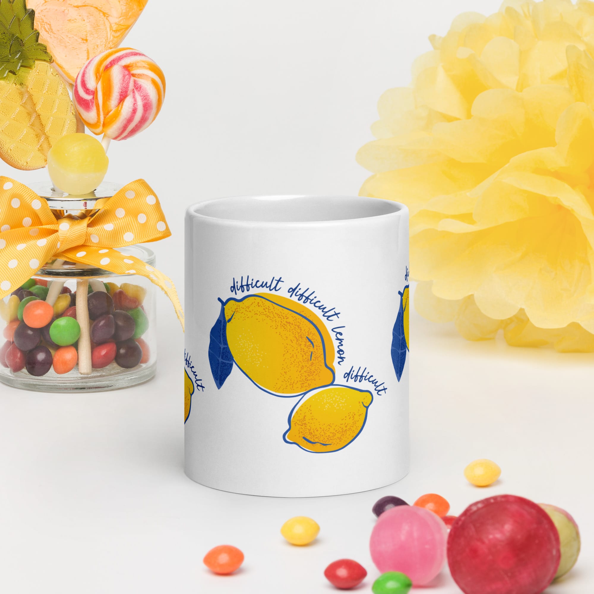 Difficult Lemon - White glossy mug - Image 9