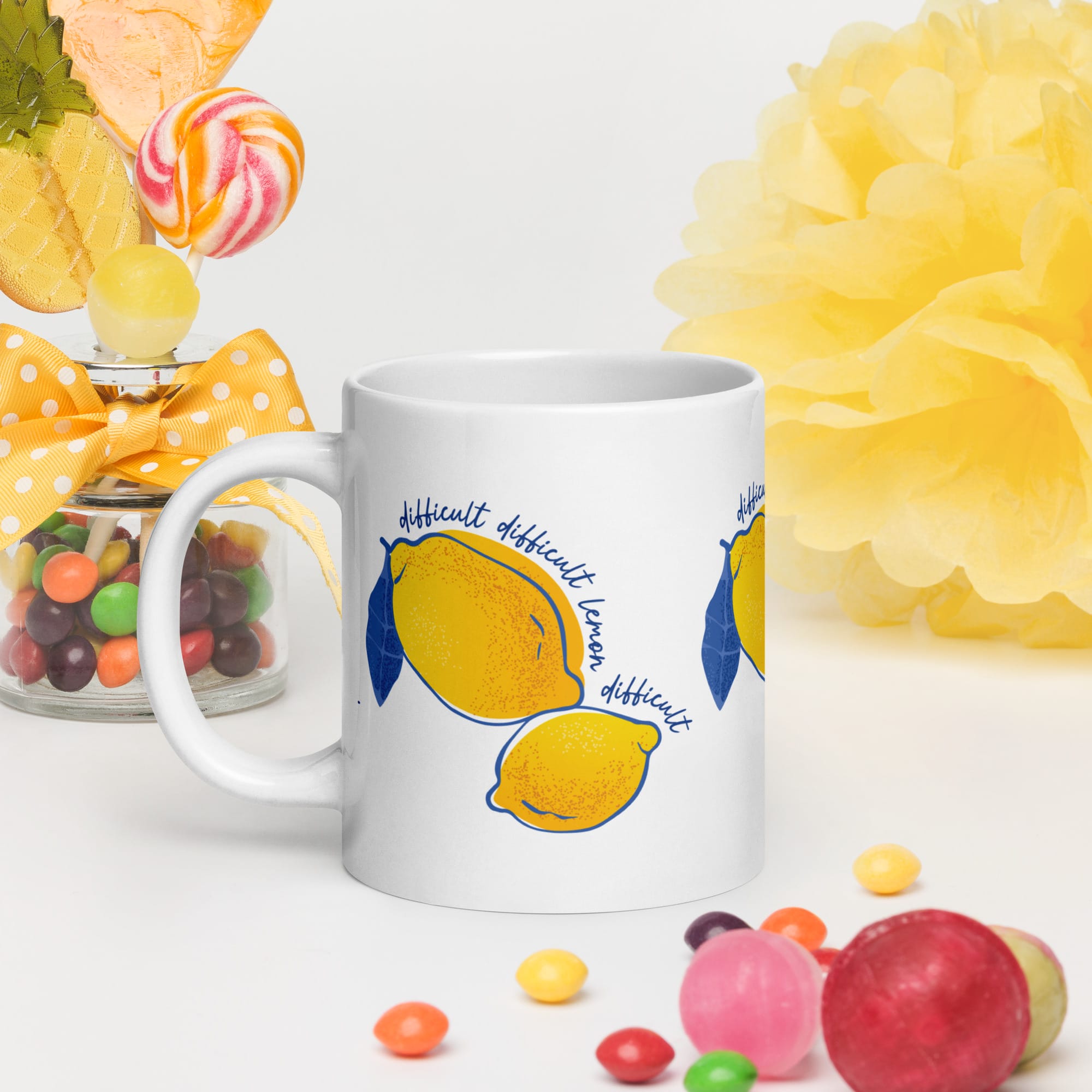 Difficult Lemon - White glossy mug - Image 8