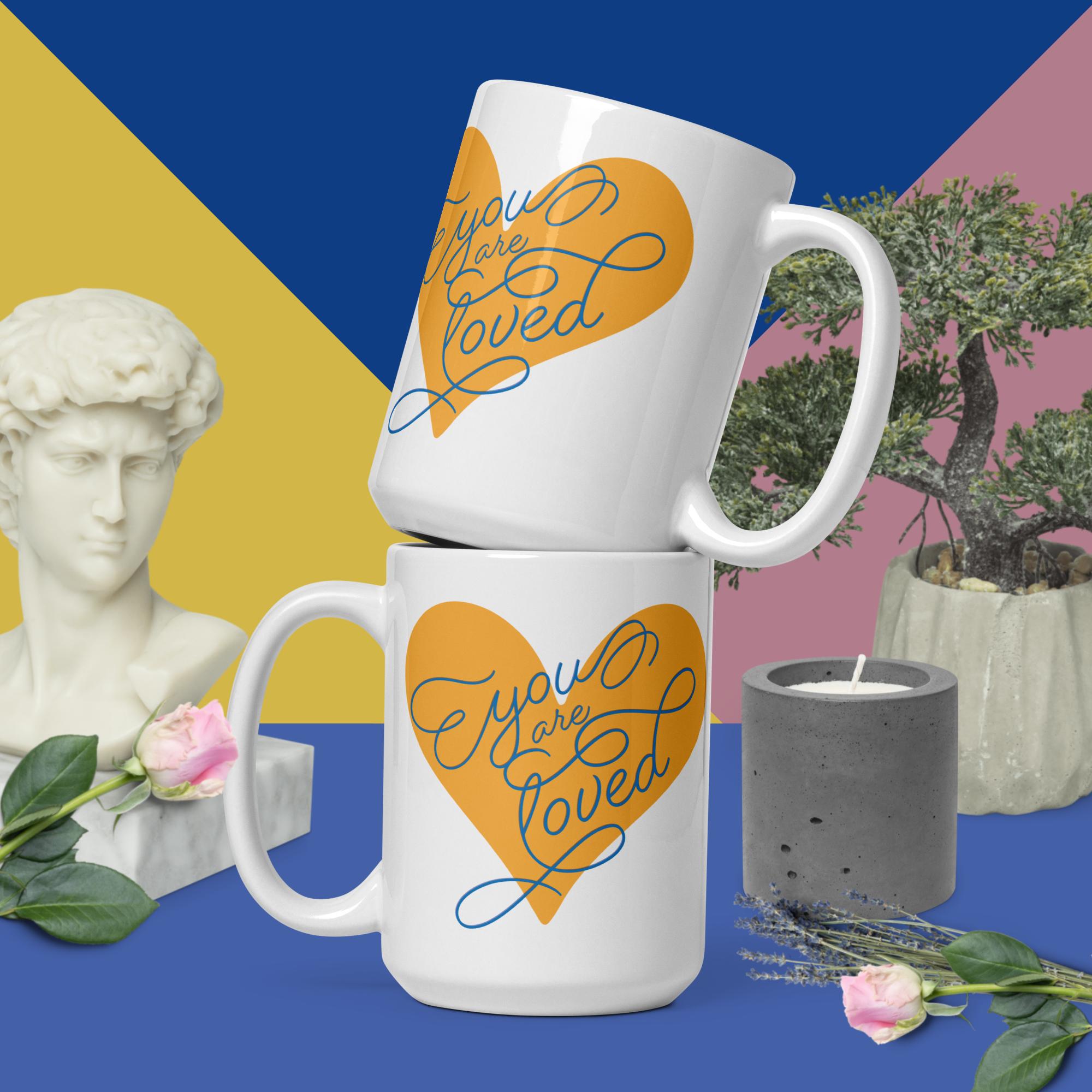 You are Loved - Stay Positive - White glossy mug - Image 2