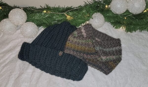 Cozy Reset Bundle : Hat & Ear Warmer Set - Teal & Multicolor
